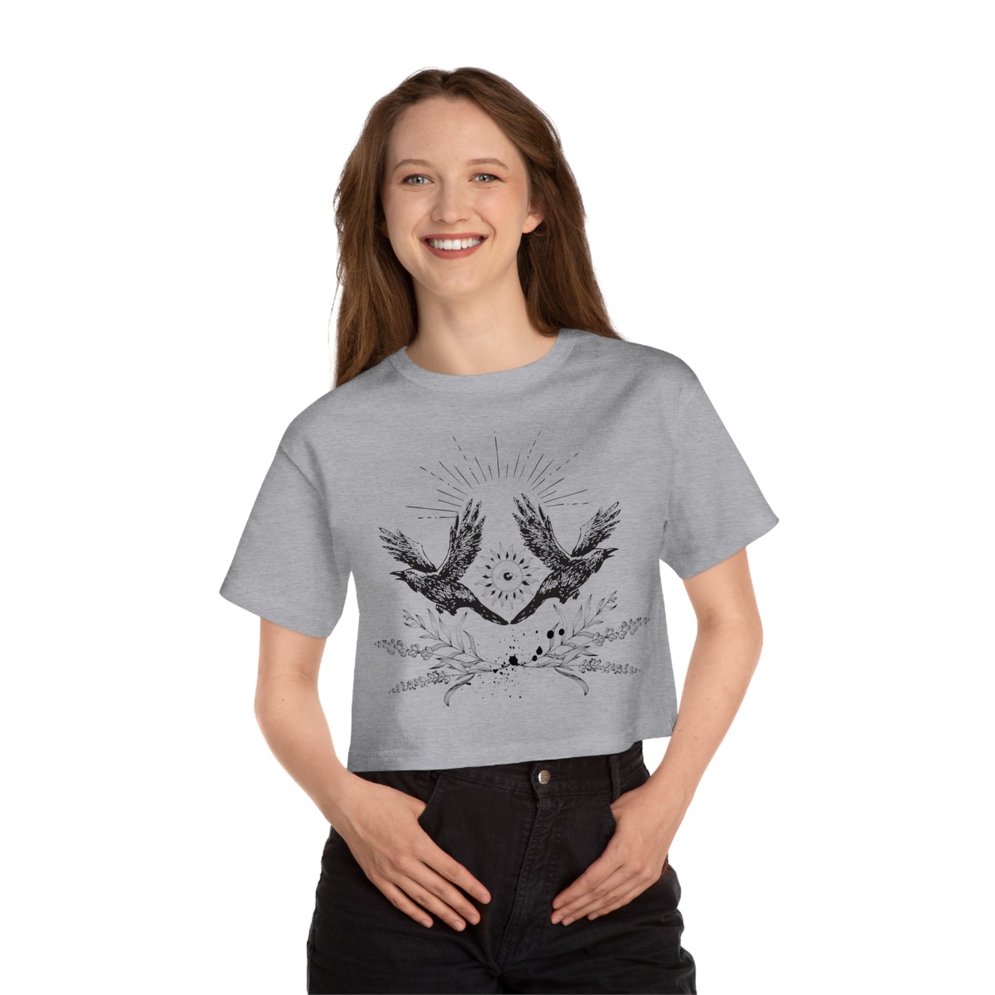 Black Bird Cropped T-Shirt
