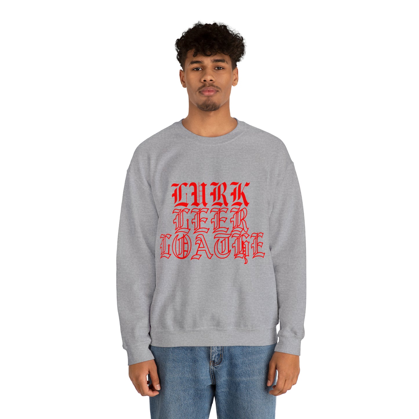 Unisex Lurk, Leer, Loathe Crewneck Sweatshirt