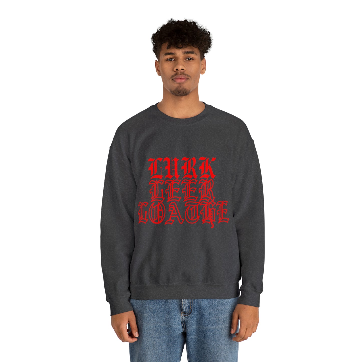 Unisex Lurk, Leer, Loathe Crewneck Sweatshirt