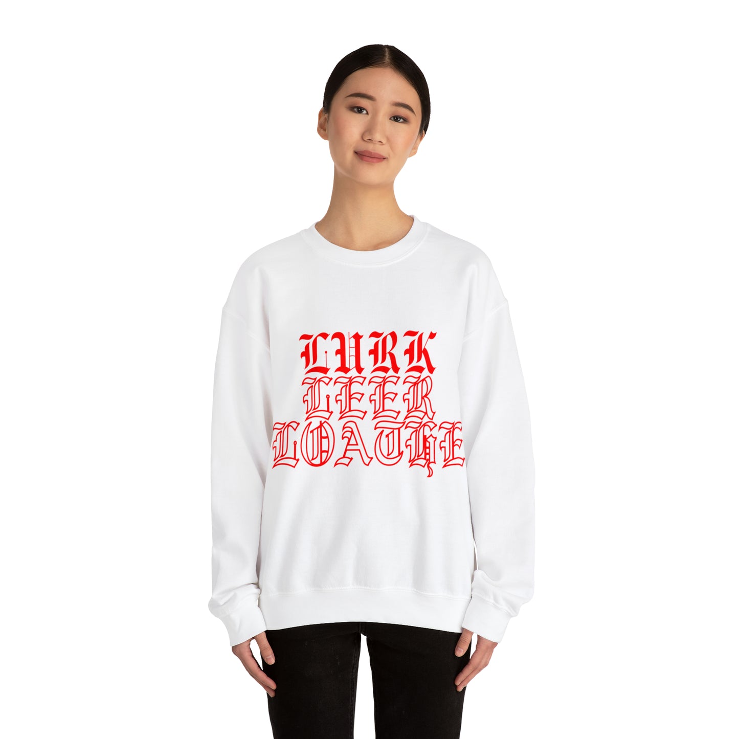 Unisex Lurk, Leer, Loathe Crewneck Sweatshirt