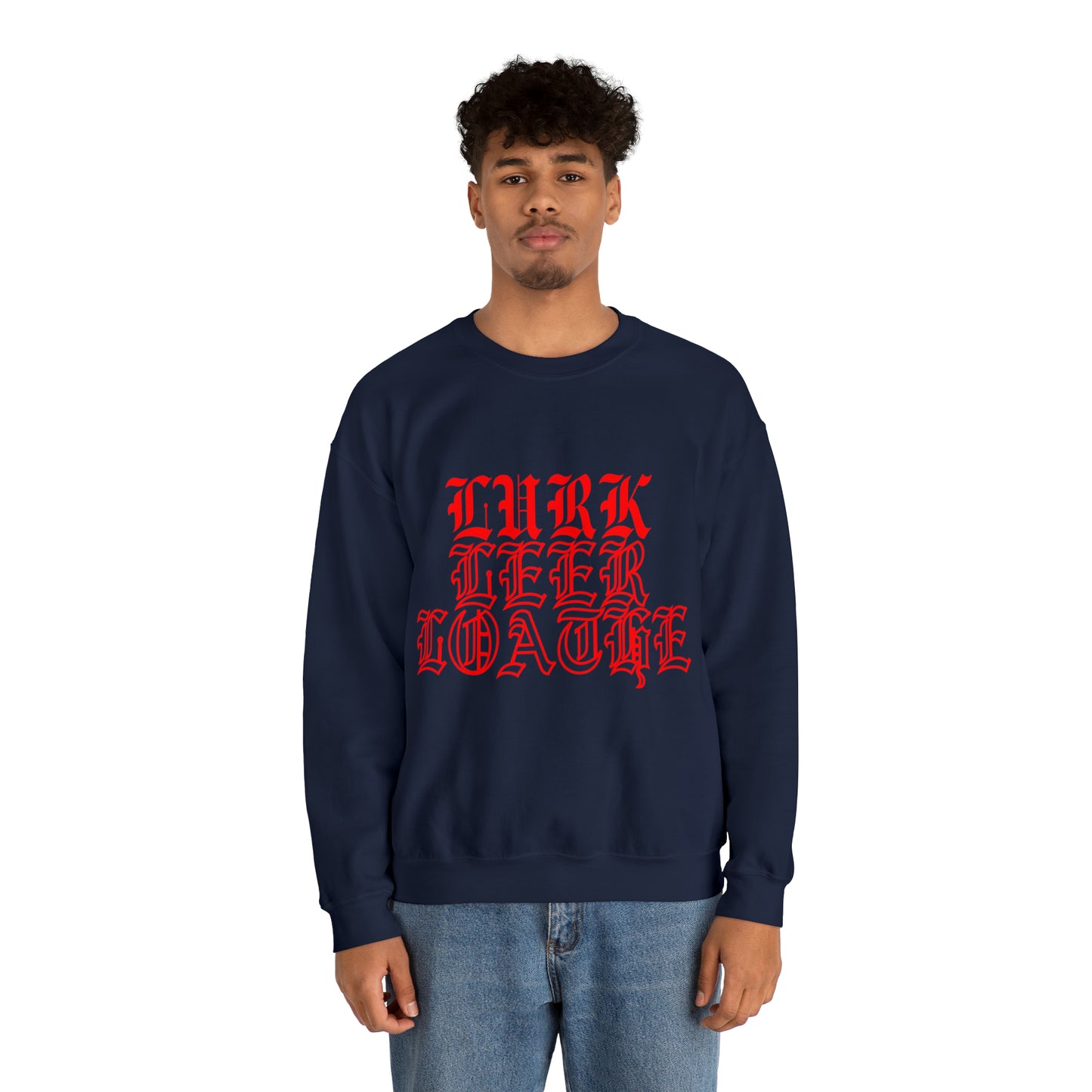Unisex Lurk, Leer, Loathe Crewneck Sweatshirt