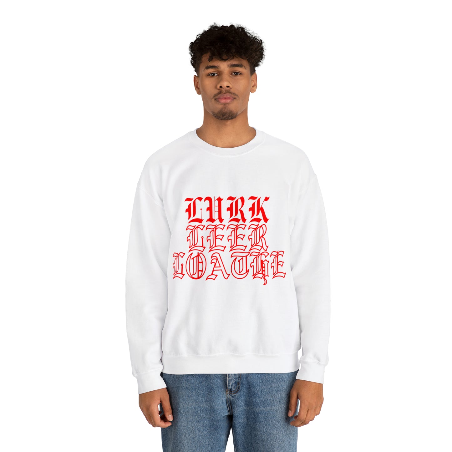 Unisex Lurk, Leer, Loathe Crewneck Sweatshirt
