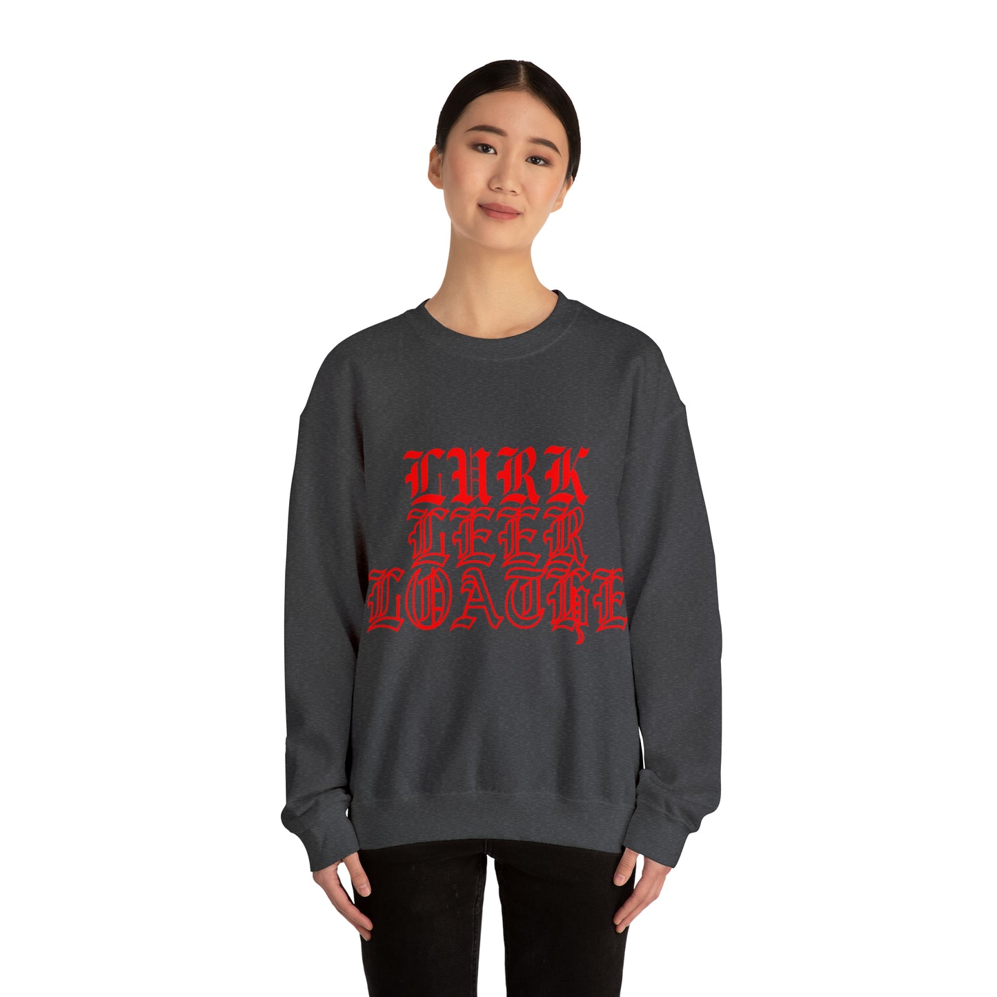 Unisex Lurk, Leer, Loathe Crewneck Sweatshirt