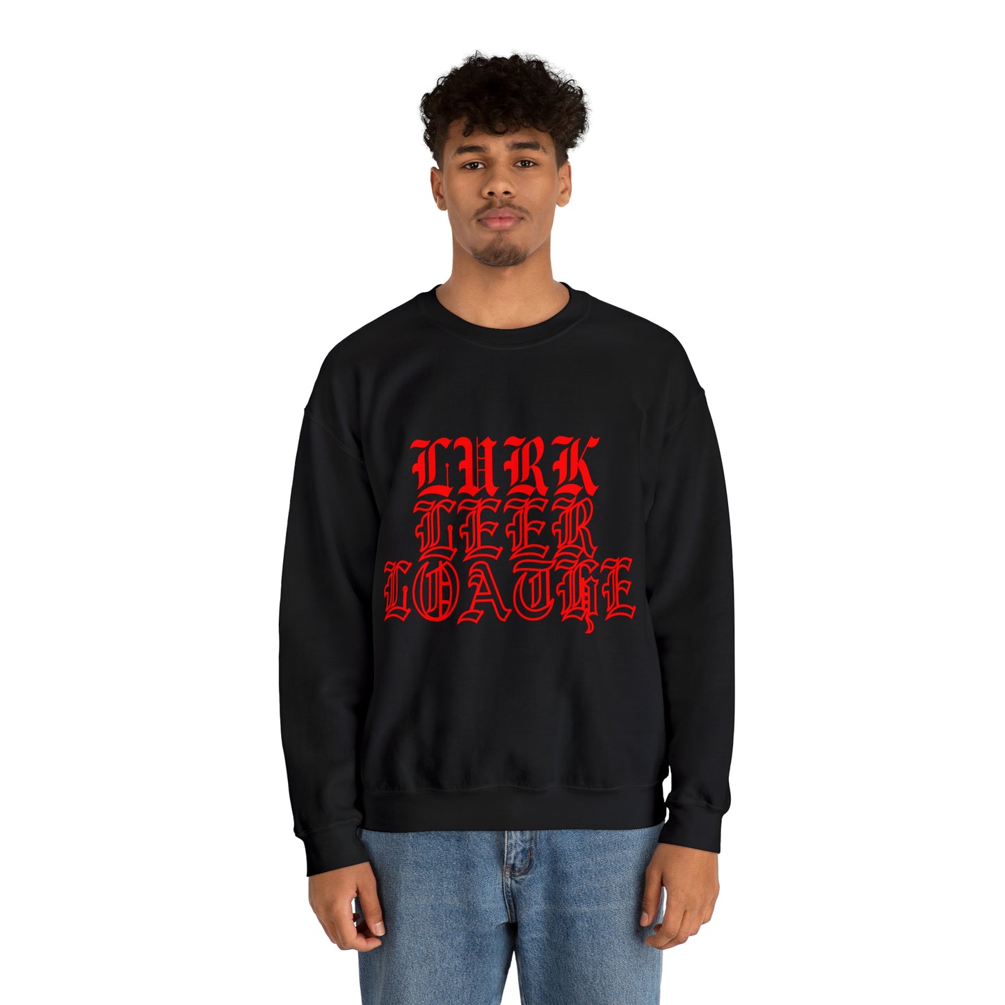 Unisex Lurk, Leer, Loathe Crewneck Sweatshirt