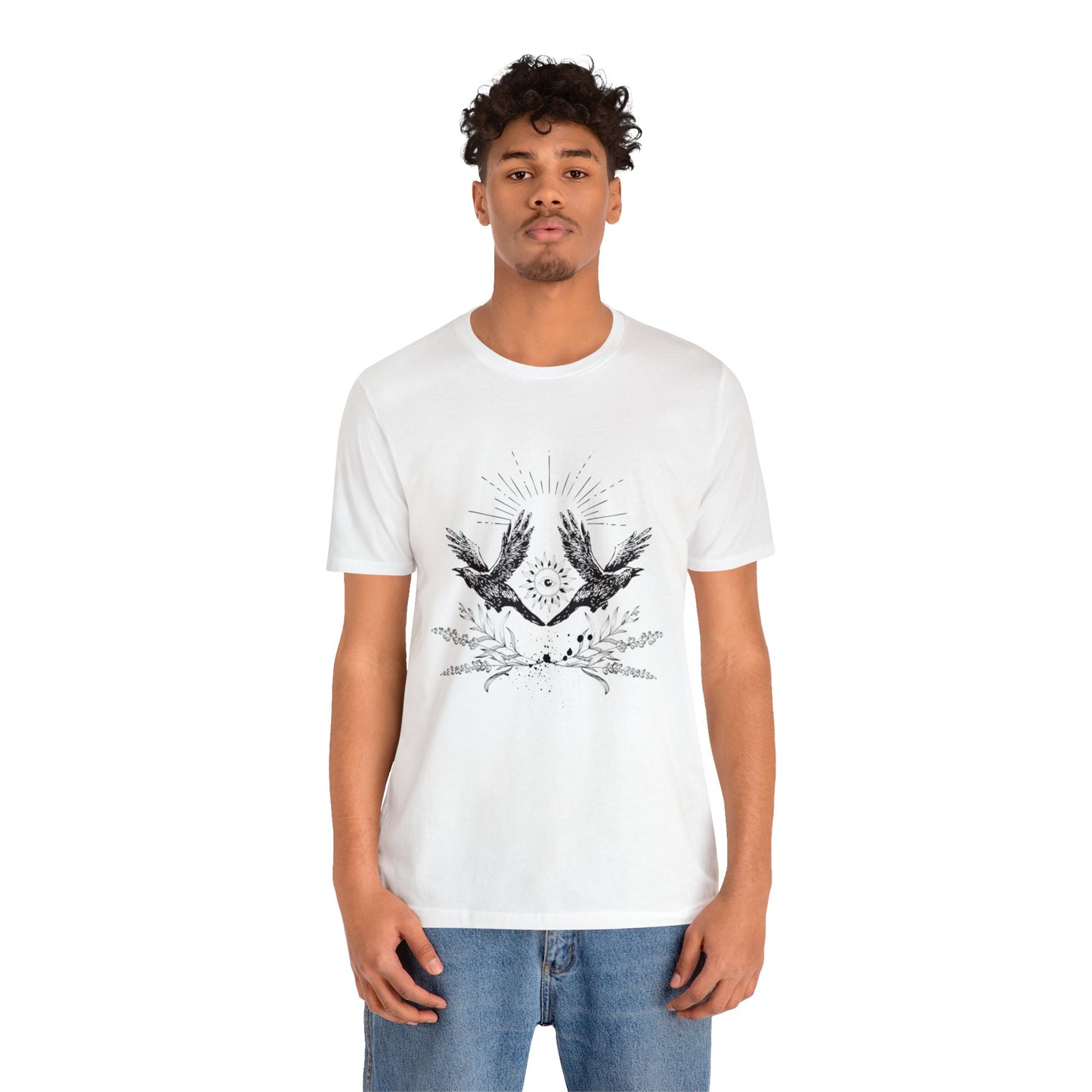 Unisex Jersey Black Bird Short Sleeve Tee