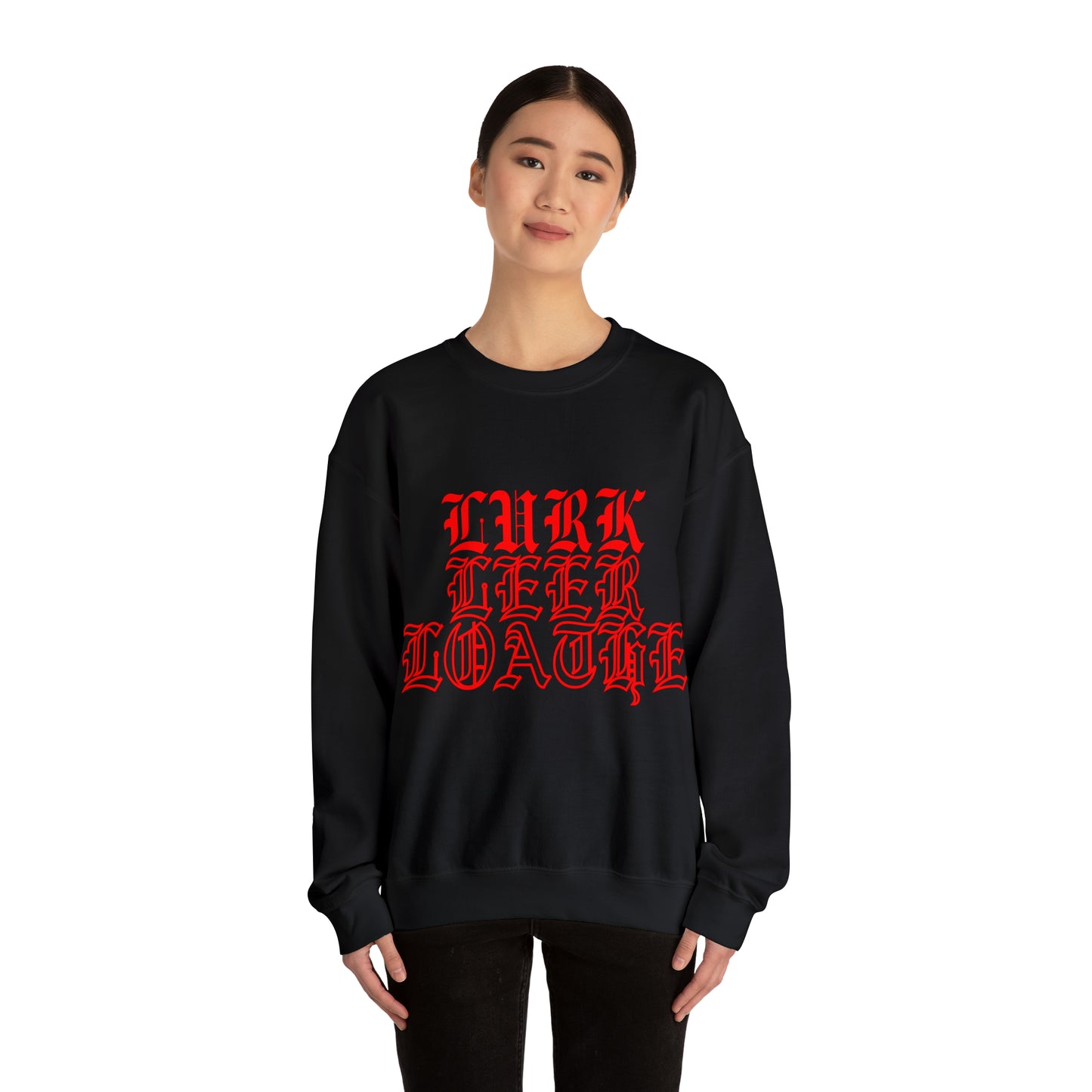 Unisex Lurk, Leer, Loathe Crewneck Sweatshirt