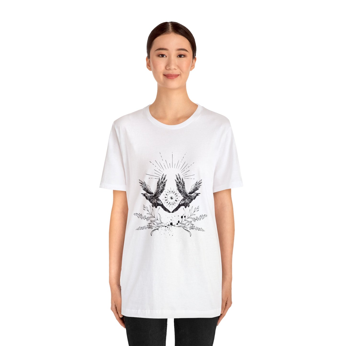 Unisex Jersey Black Bird Short Sleeve Tee